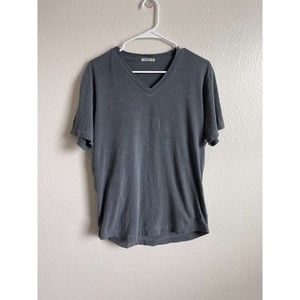Buck Mason Mens Venice Wash Grey Curved Hem V-Neck Tee Shirt Size Medium